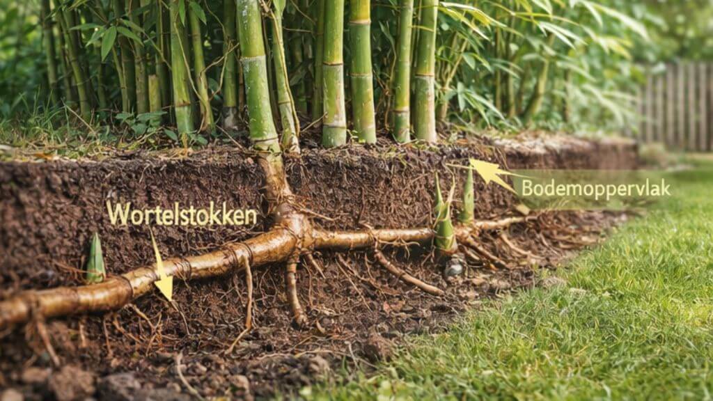 bamboe groei on de grond